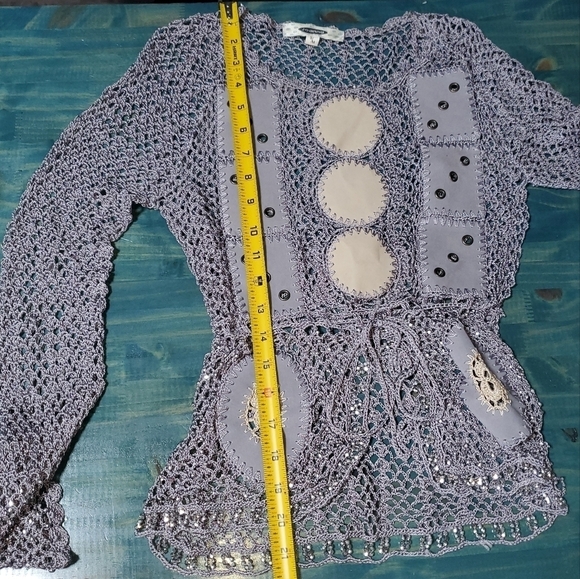 Silver Mesh Top with Bead Detail New Small/Medium - Picture 8 of 10